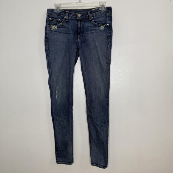Rag & Bone Jean Jeans Womens 29 Blue Destroyed 41RB Skinny Ankle Denim - Picture 1 of 7